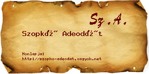 Szopkó Adeodát névjegykártya